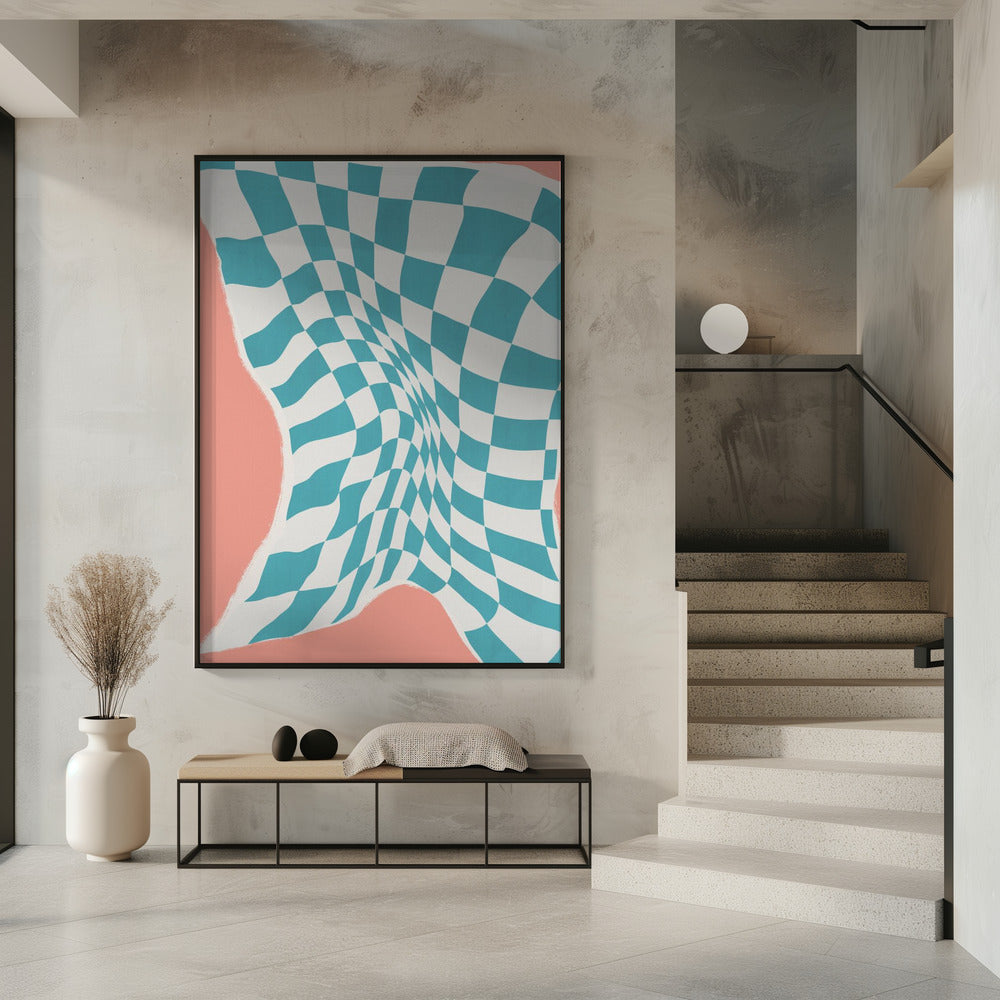 Stoff im Wind auf der Leine trocknen | Poster