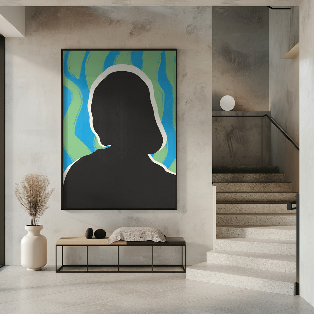 Anonymous Portrait In Cool Colors | Poster