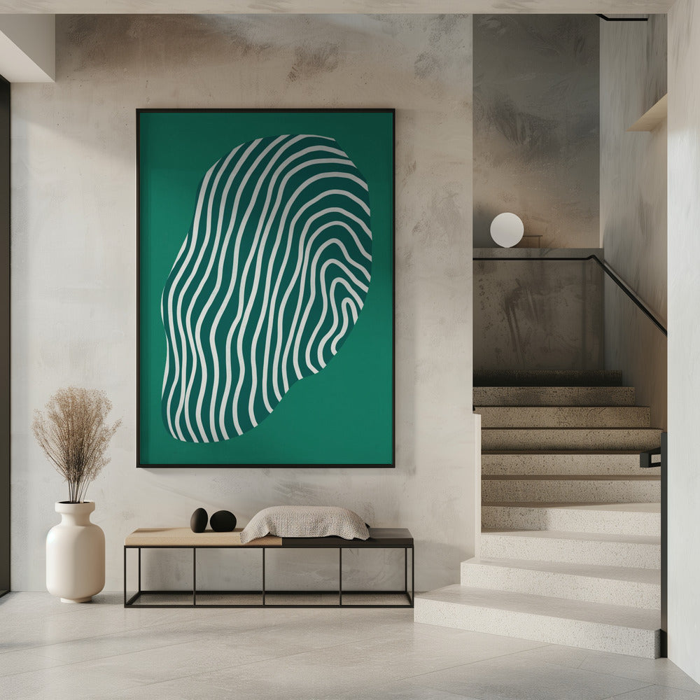 Linienkunst im Weltraum-Grün | Poster
