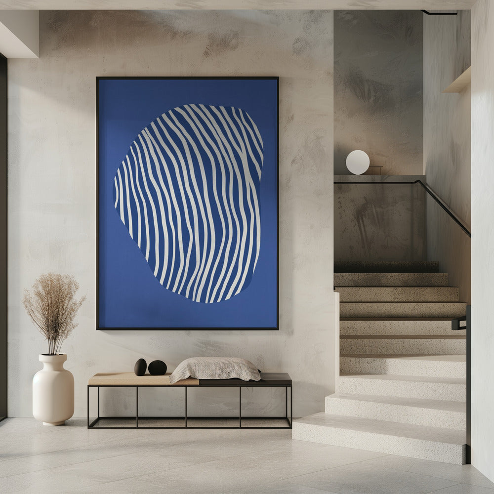 Strichzeichnungen in Weltraumblau | Poster