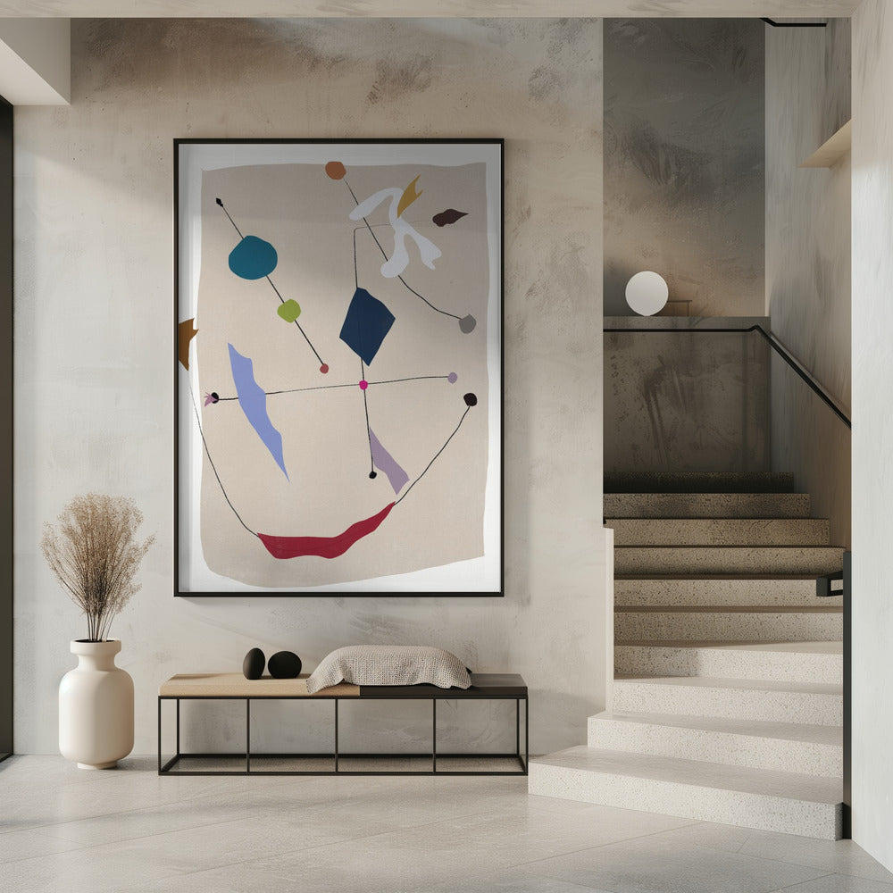 Minimalistische Linien und bunte Formen | Poster