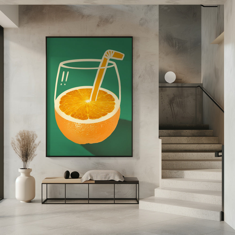 Leuchtendes Orange, geschickt illustriert | Poster