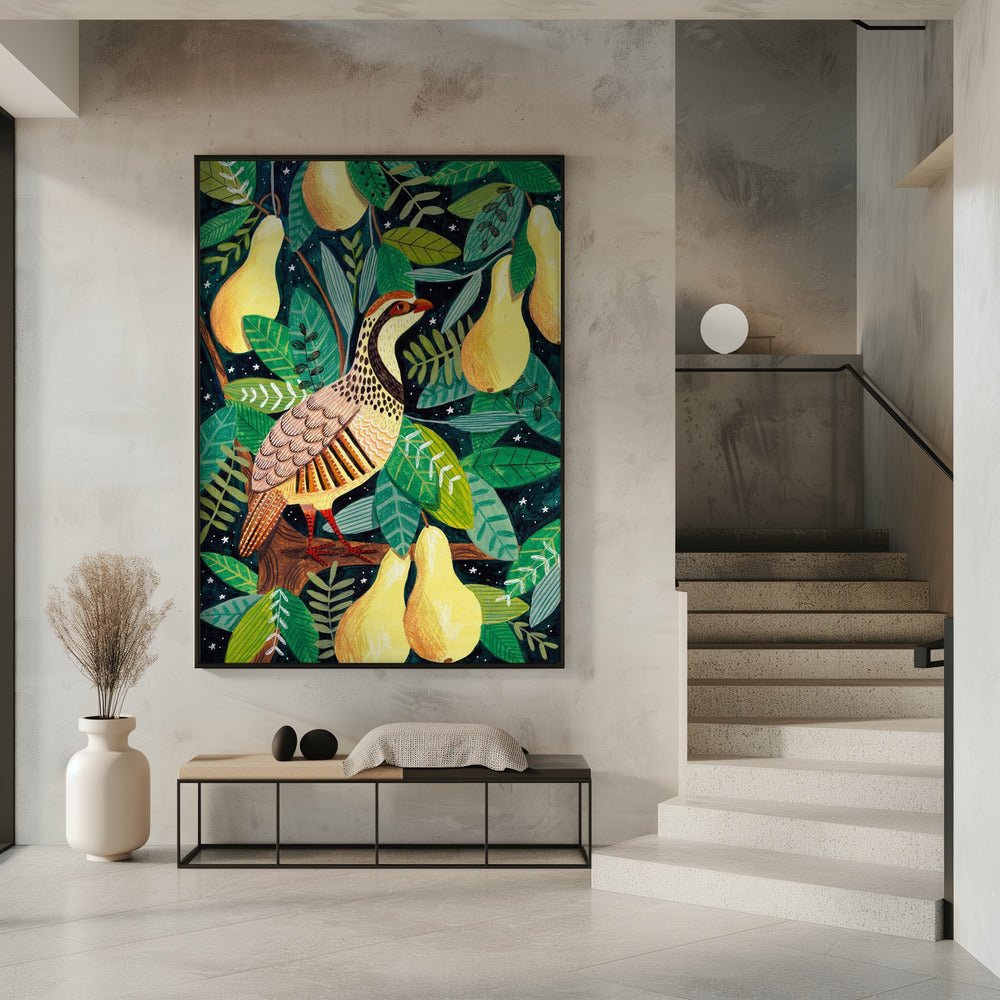 Rebhuhn im Birnbaum | Poster