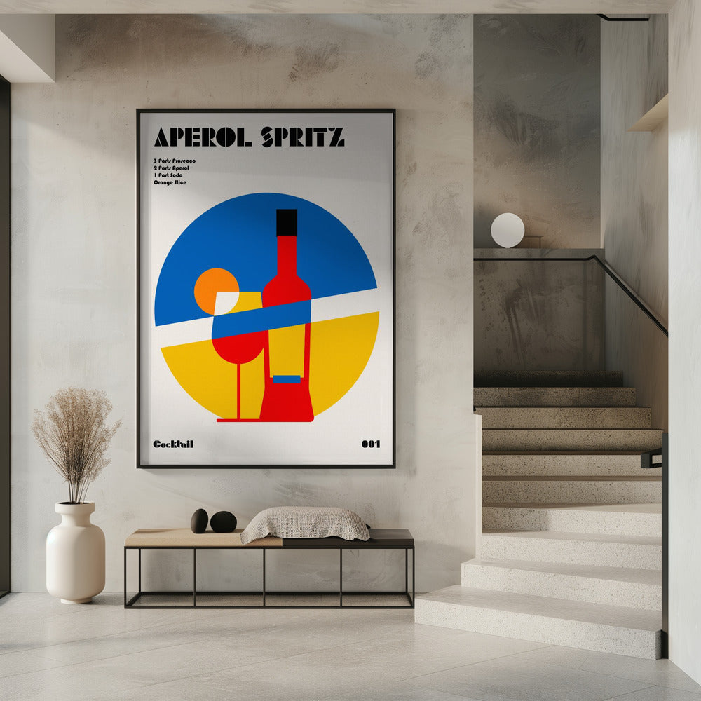 Aperol Spritz Cocktail Bauhaus Kunstdruck | Poster