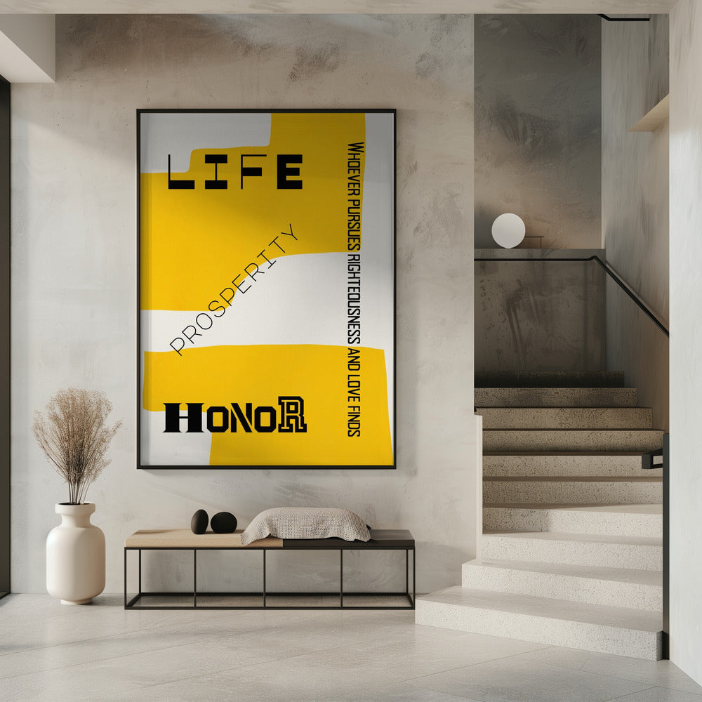 Bibelvers - Lebenswohlstand und Ehre | Poster
