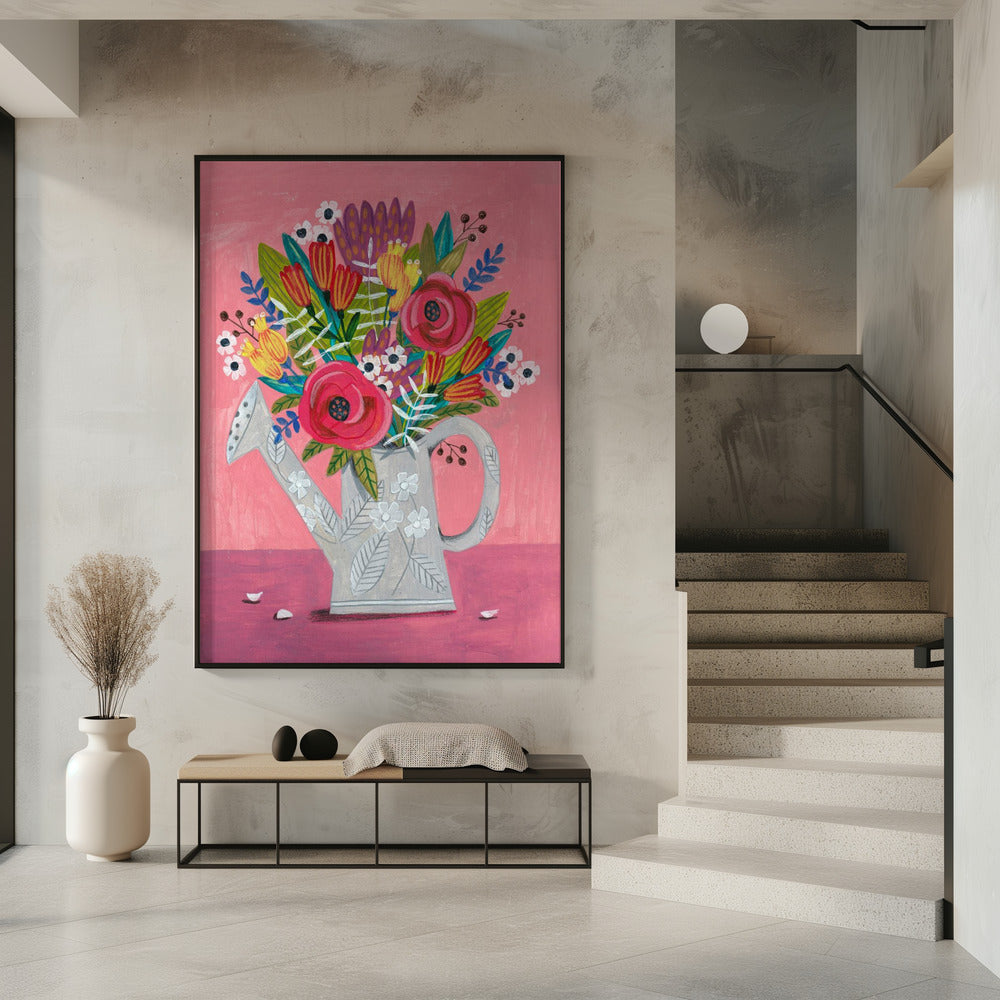 Watering Can with Flowers | Poster