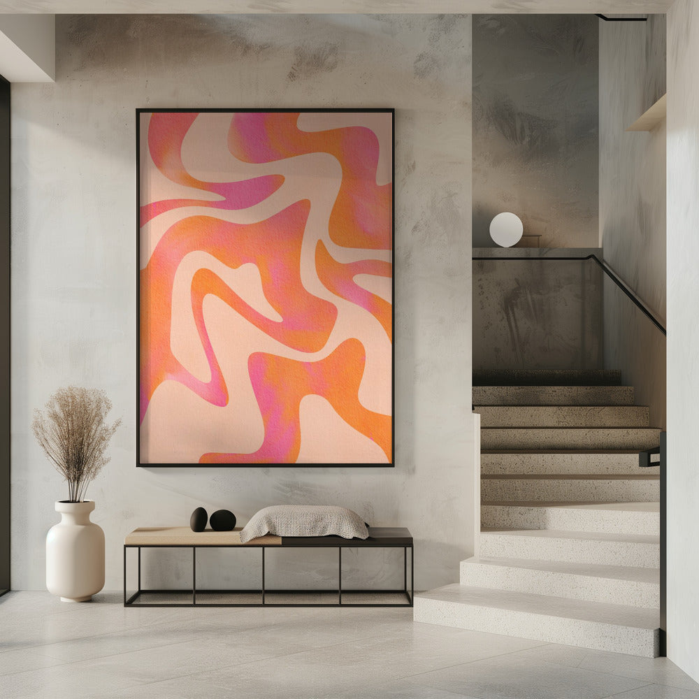 Abstract Wave - Peach Fuzz | Poster