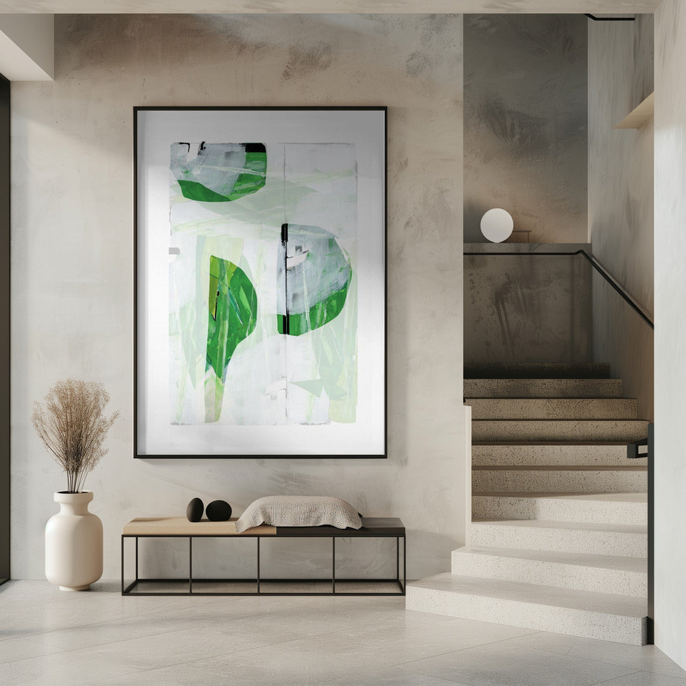 Limettengrün Schwarz Abstrakt Nr. 2 | Poster