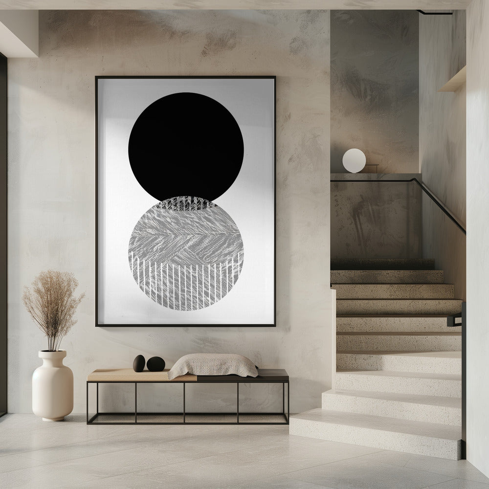 Black Grey Dots Bauhaus No2 | Poster