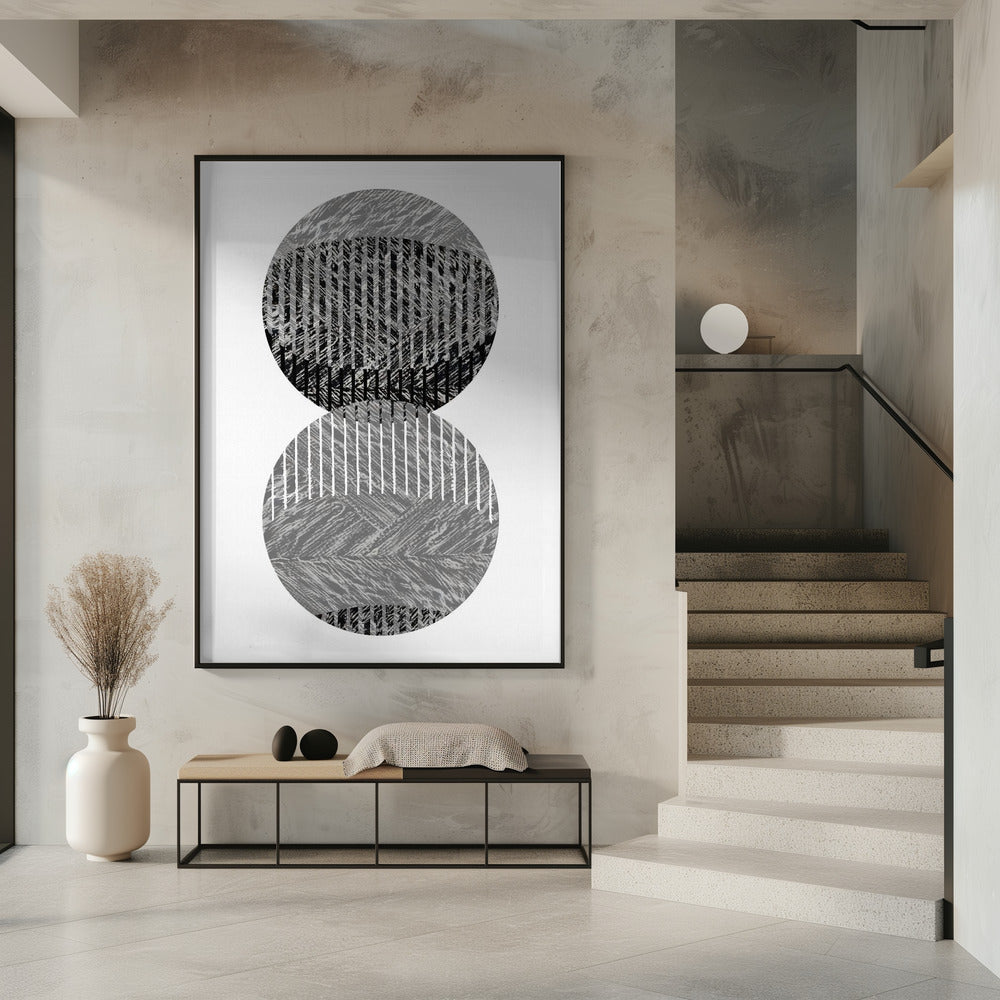 Black Grey Dots Bauhaus No3 | Poster