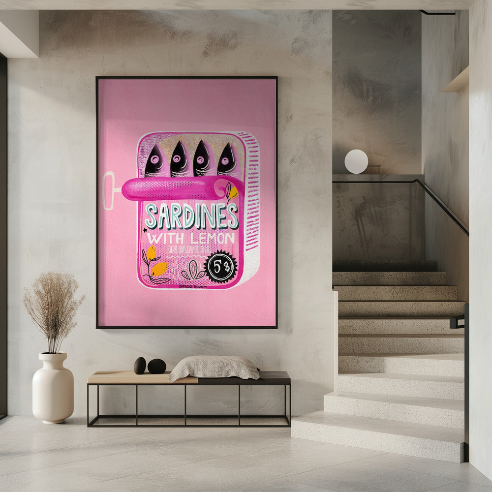 Sardinen Blechdose Pink | Poster