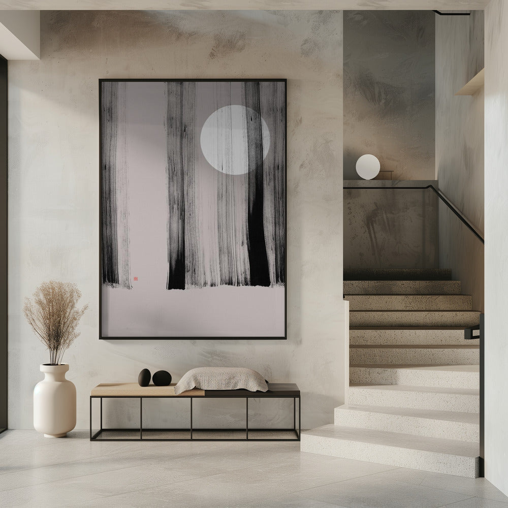 Versteckter Mond Nr. 1 | Hinter den Bäumen | Poster