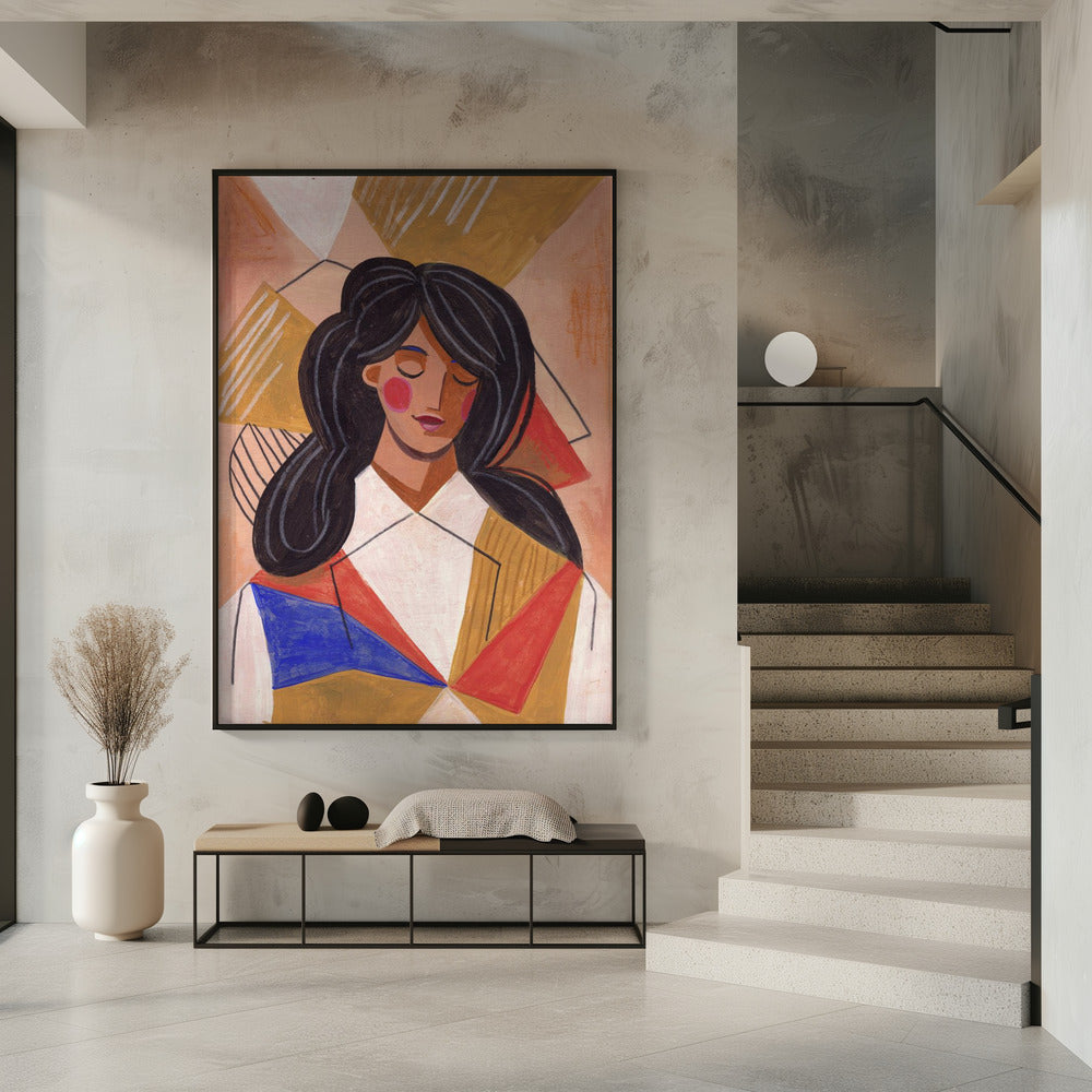 Frau in Gedanken | Poster