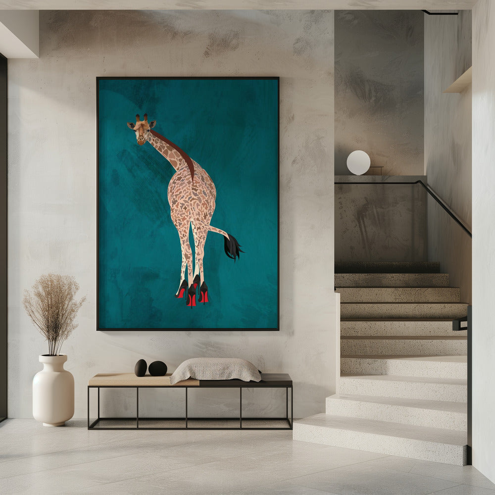 Schrullige Giraffe Grün | Poster