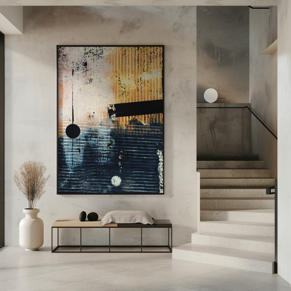 Abstraktes Kunstwerk mit geometrischer Komposition | Poster