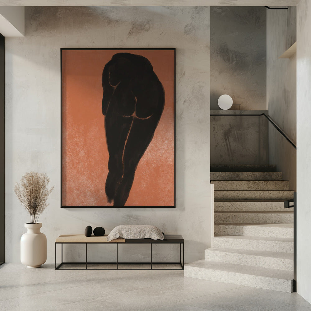 Nackt in Schwarz baden | Poster