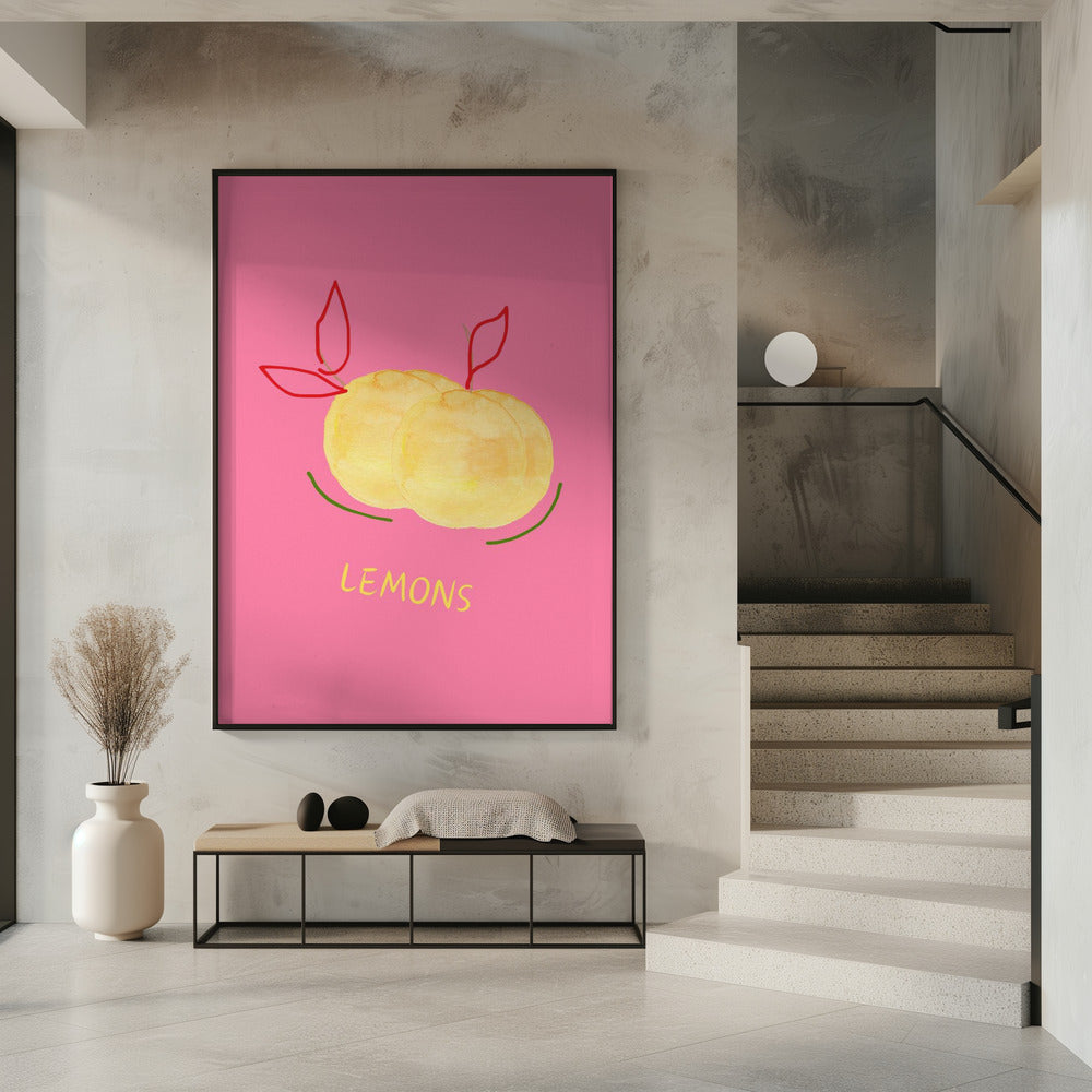 Zitronen in Pink | Poster