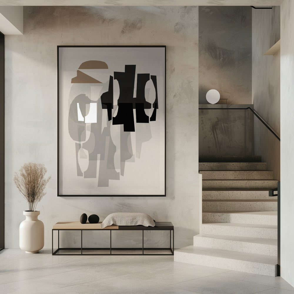 Black and White and Brown Relief 1 | Poster