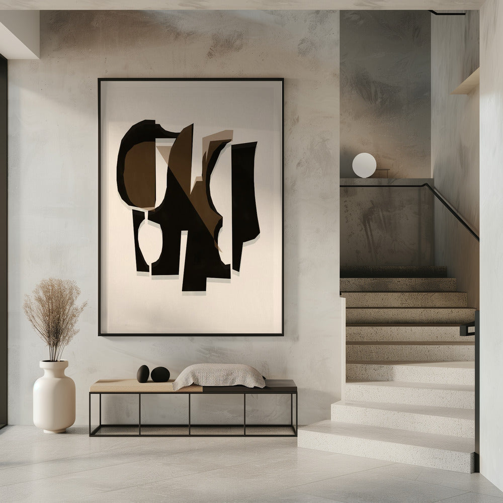 Black and White and Brown Relief 3 | Poster