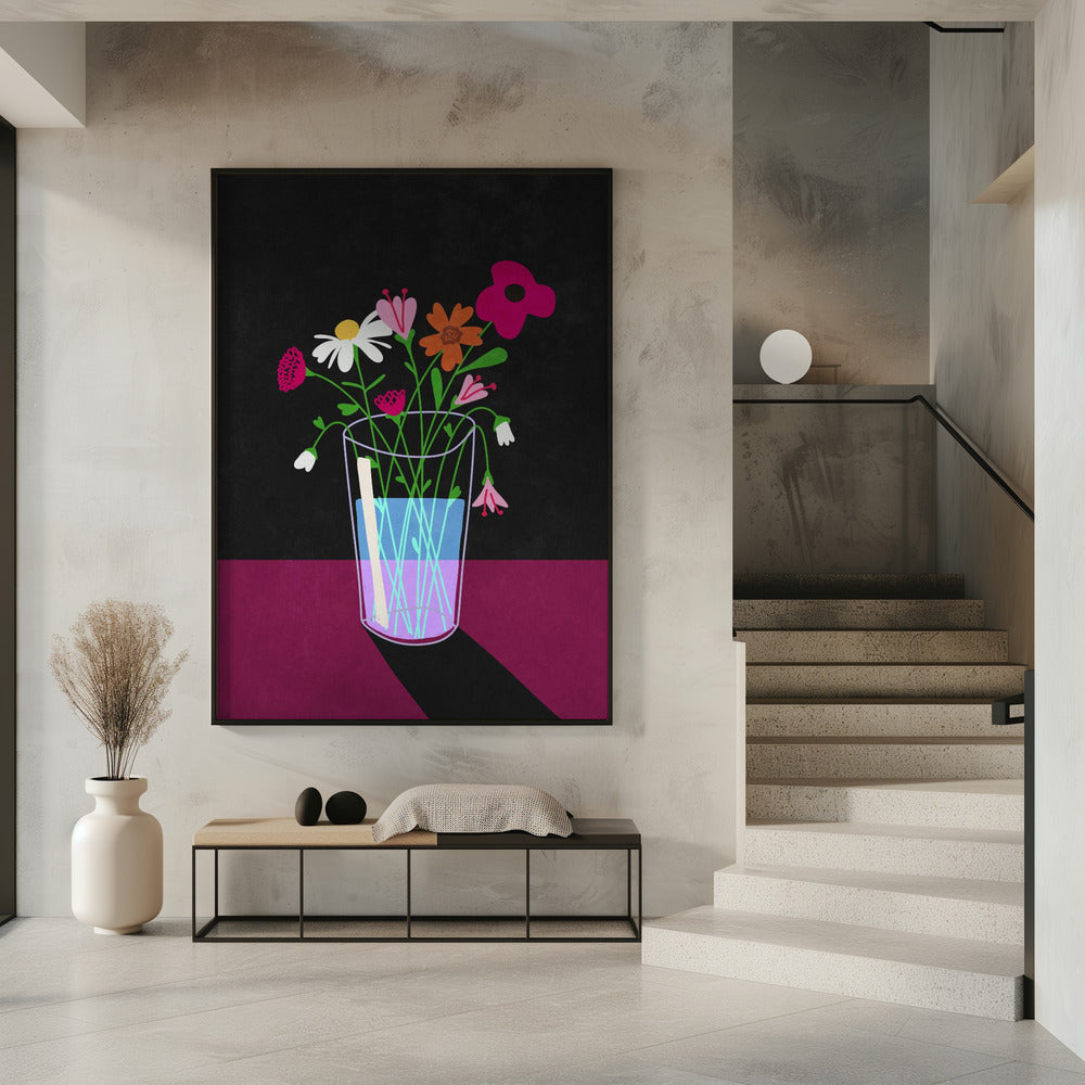Blumen leuchten im Dunkeln | Poster