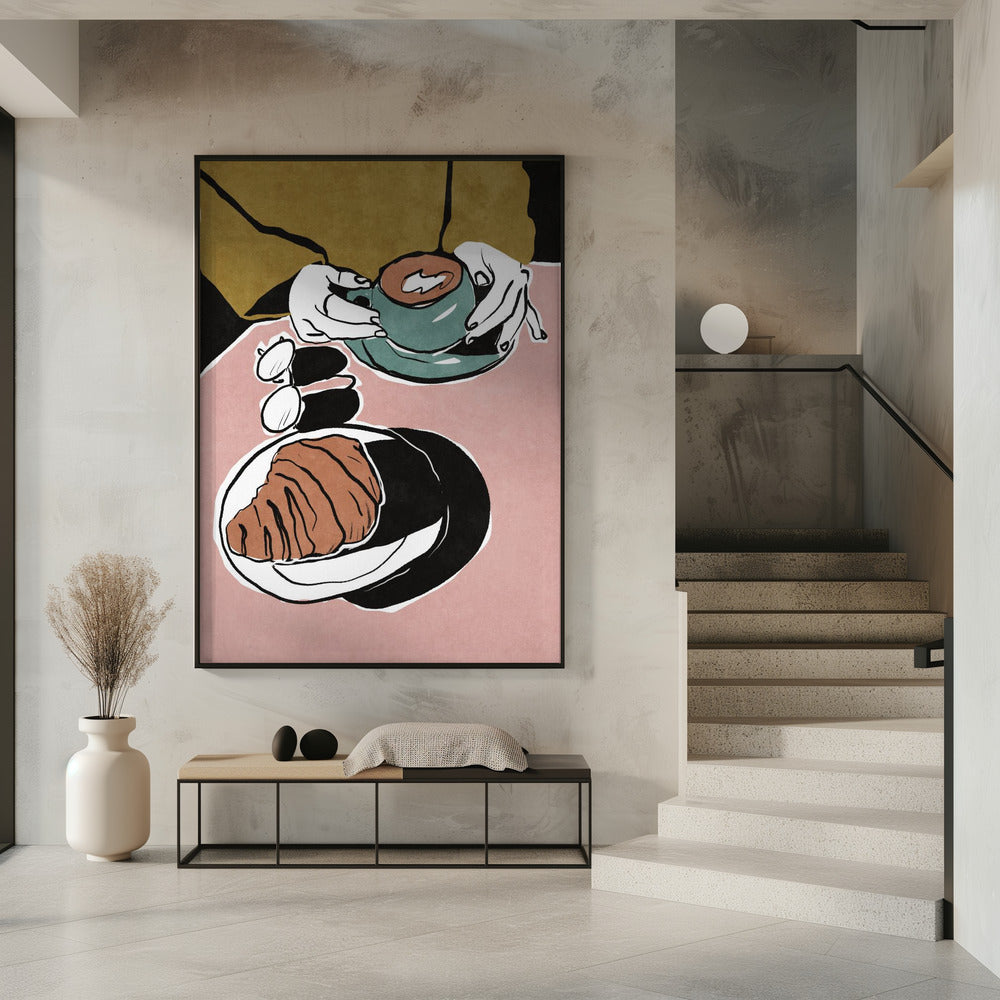 Croissant und Milchkaffee | Poster