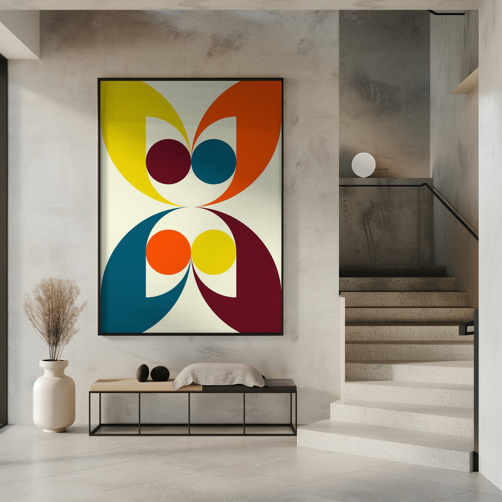 Bunte symmetrische Formen und Kreise | Poster