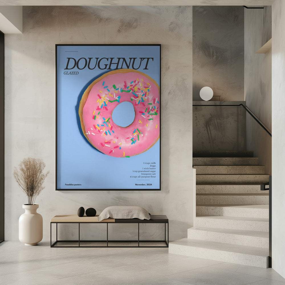 Donut mit rosa Glasur | Poster