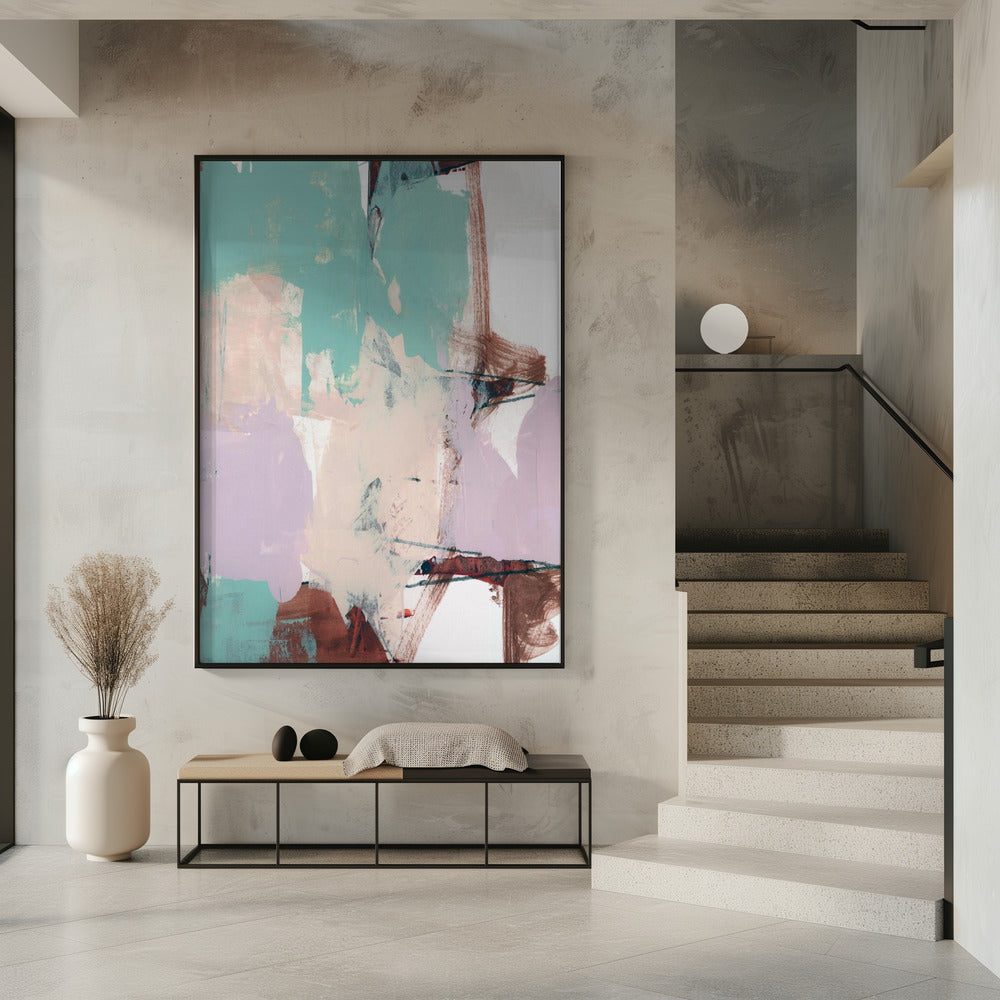 Blue Pink Dusky Abstract 2 | Poster