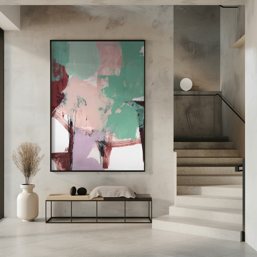 Blue Pink Dusky Abstract 3 | Poster
