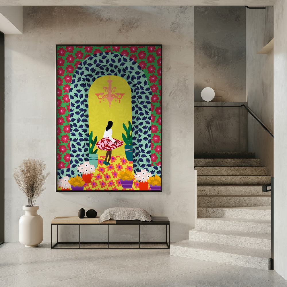 Florales Portalmädchen | Poster