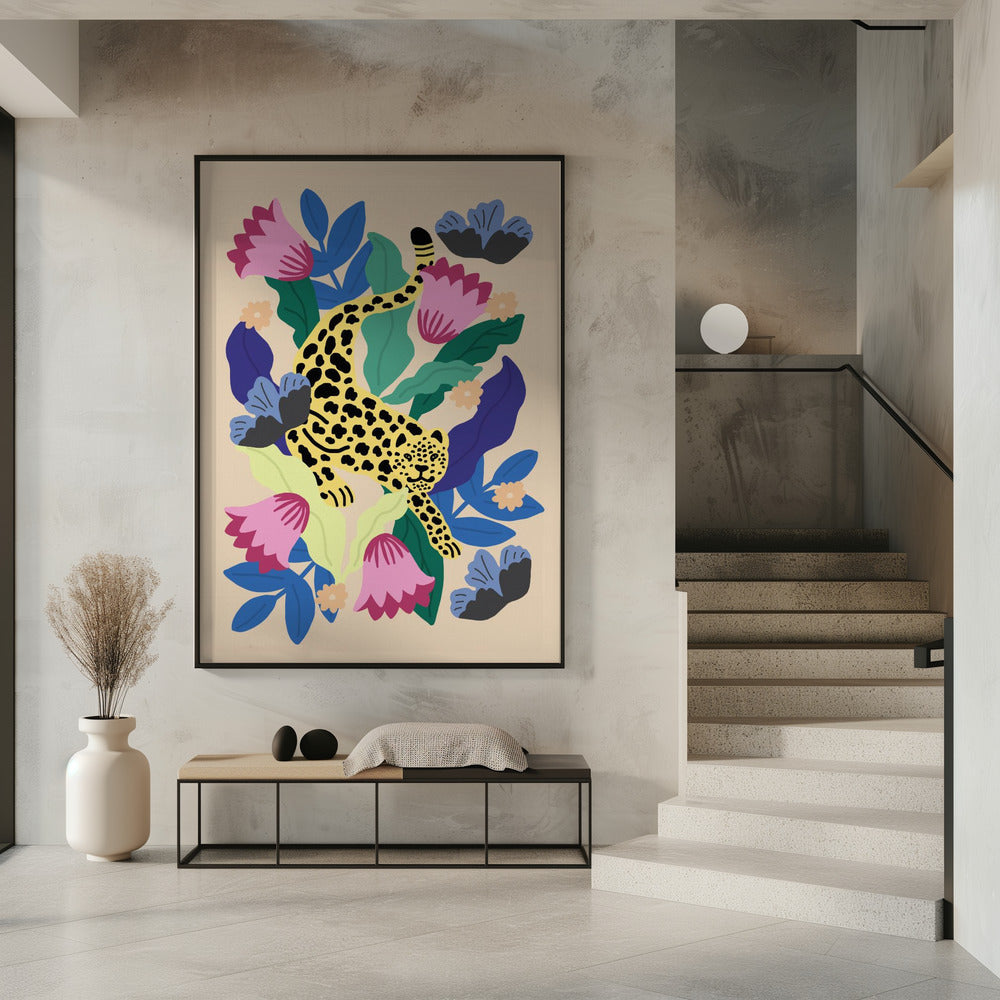 Floraler Leopard | Poster