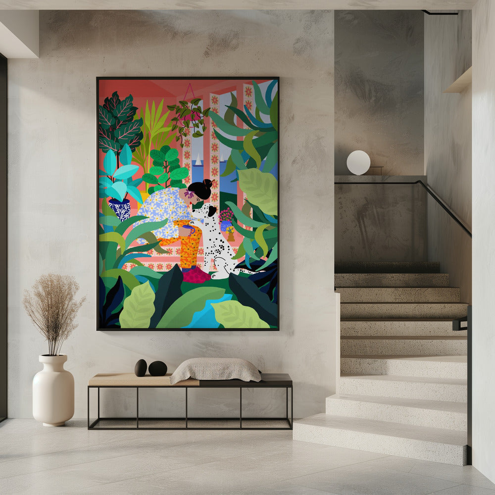 Girl With Doggie | Poster