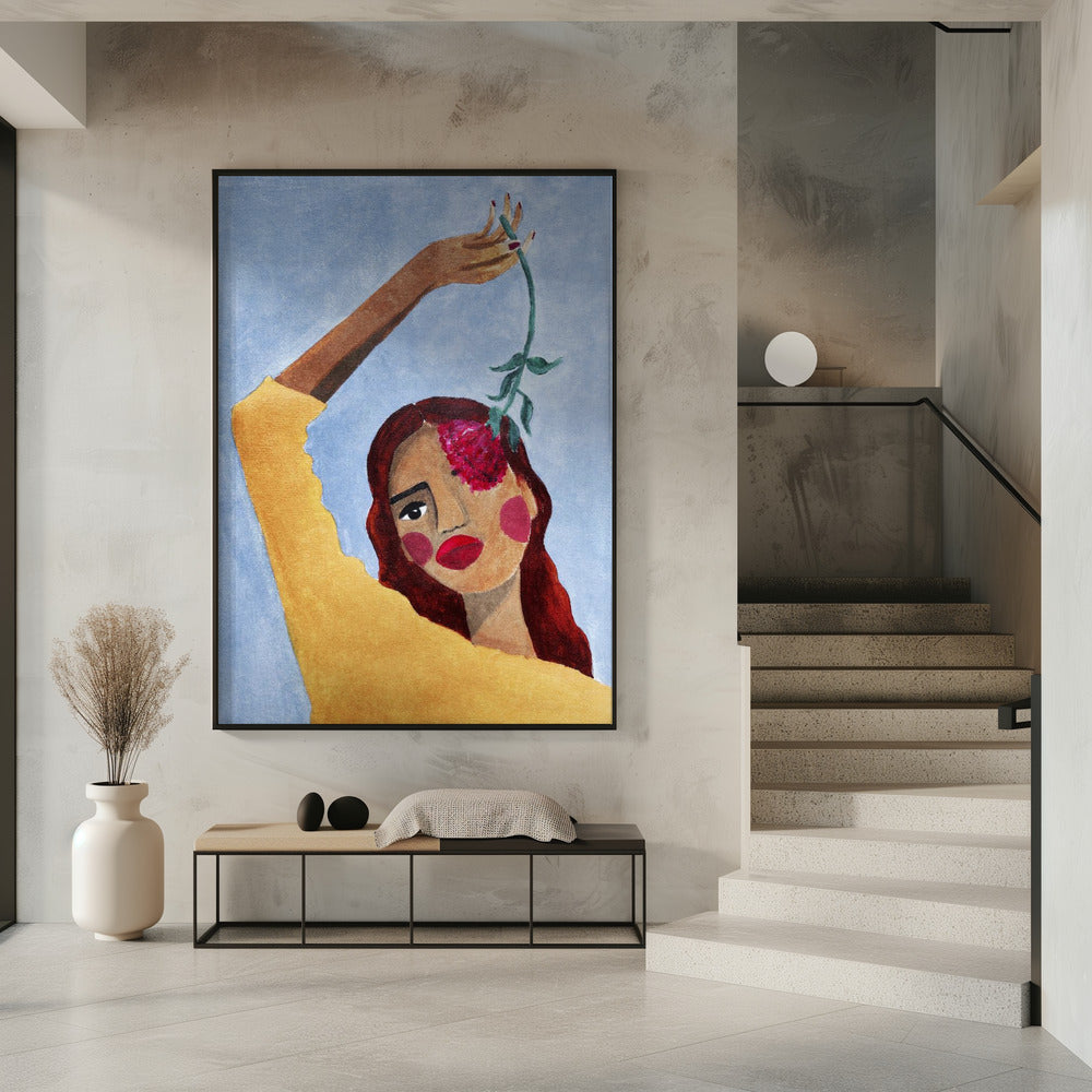 Magda with flower | Poster