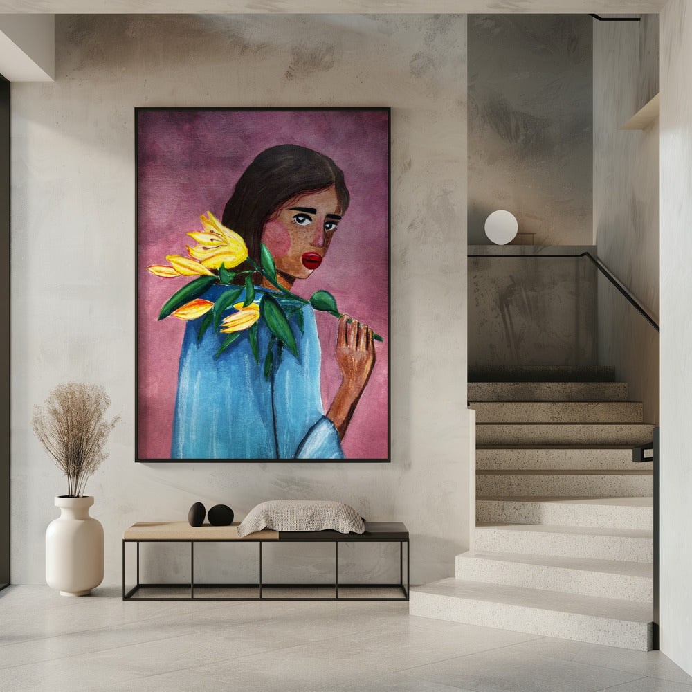 Woman With Lily | Poster