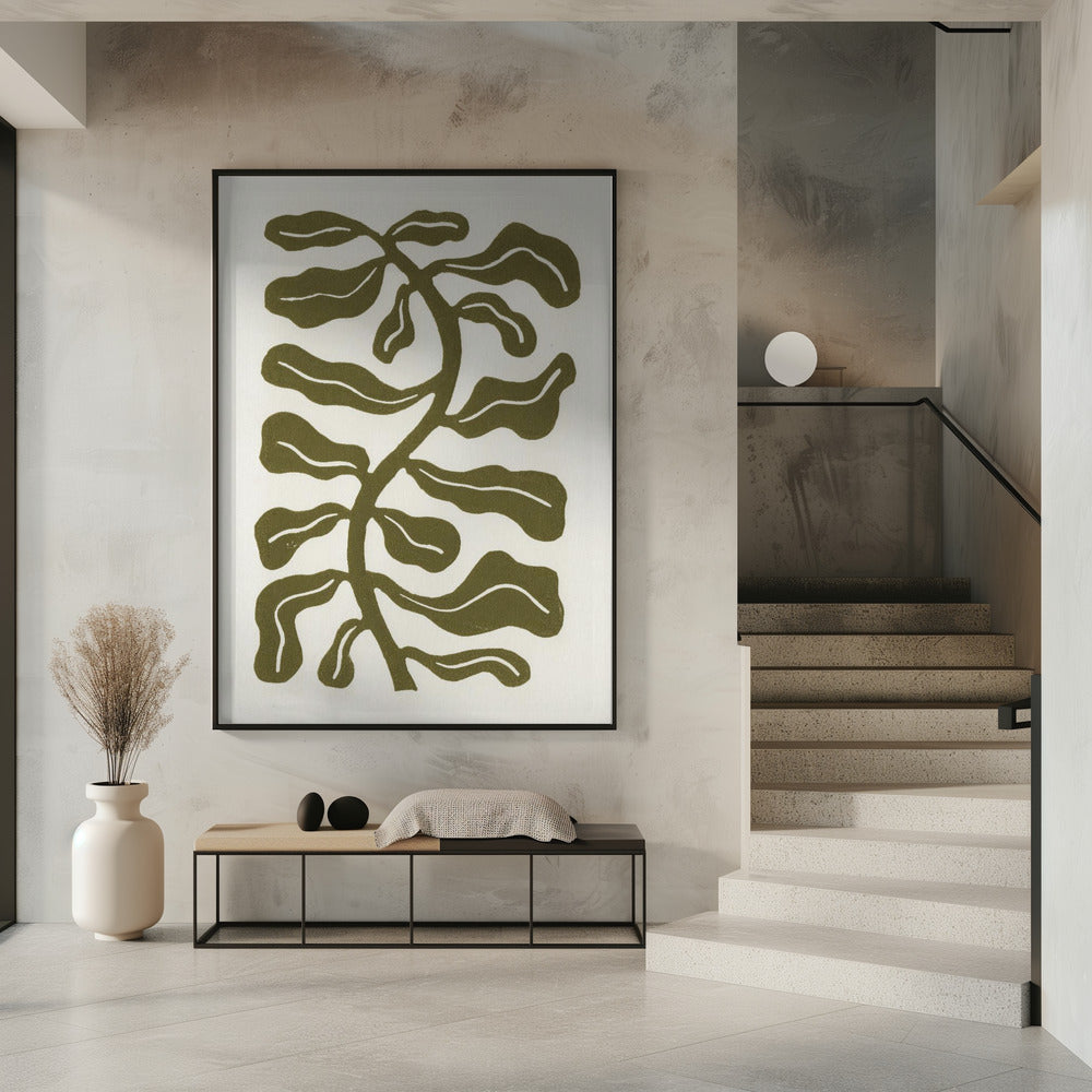Windgeküsste Pflanze / Olivgrün | Poster