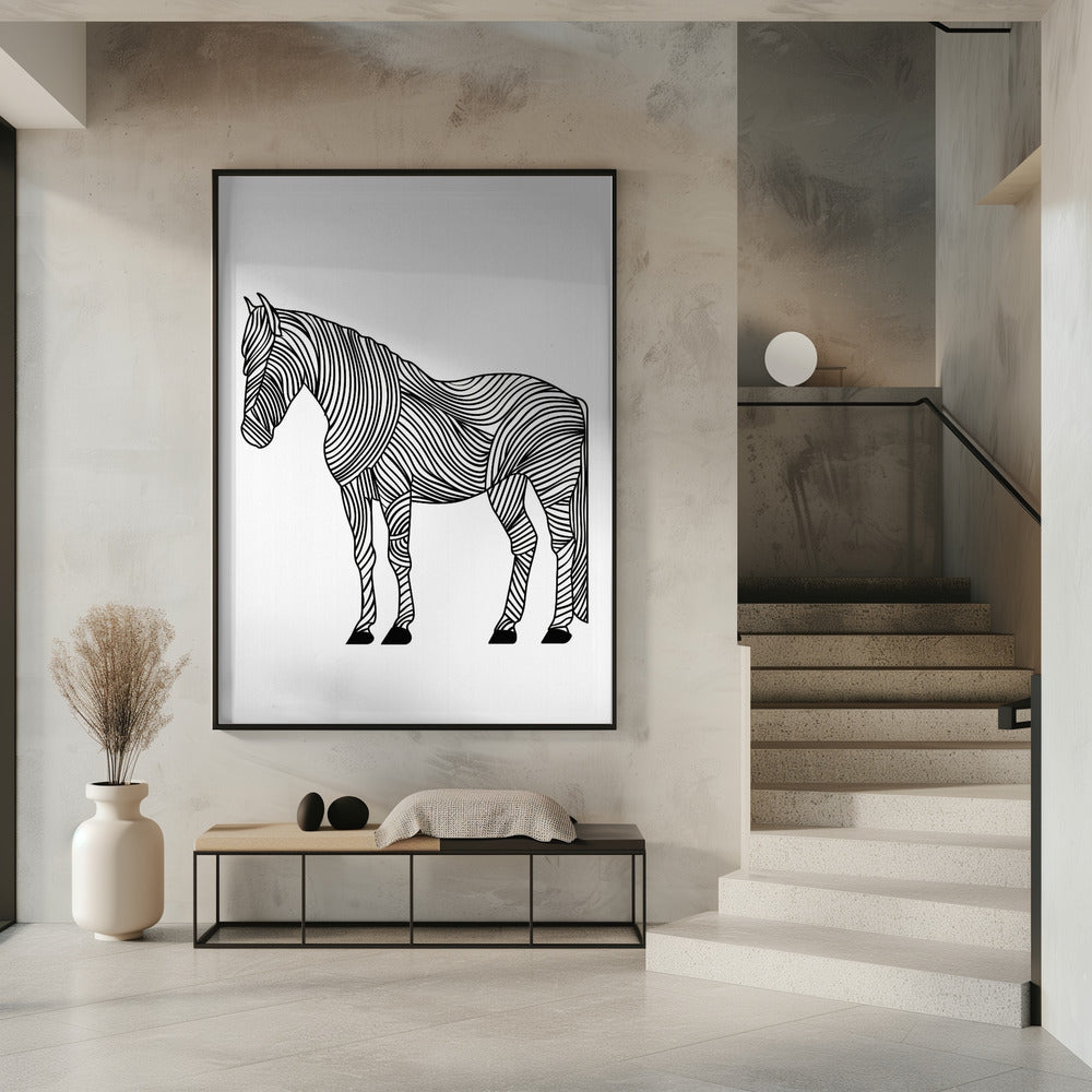 Linienkunst Pferd | Poster