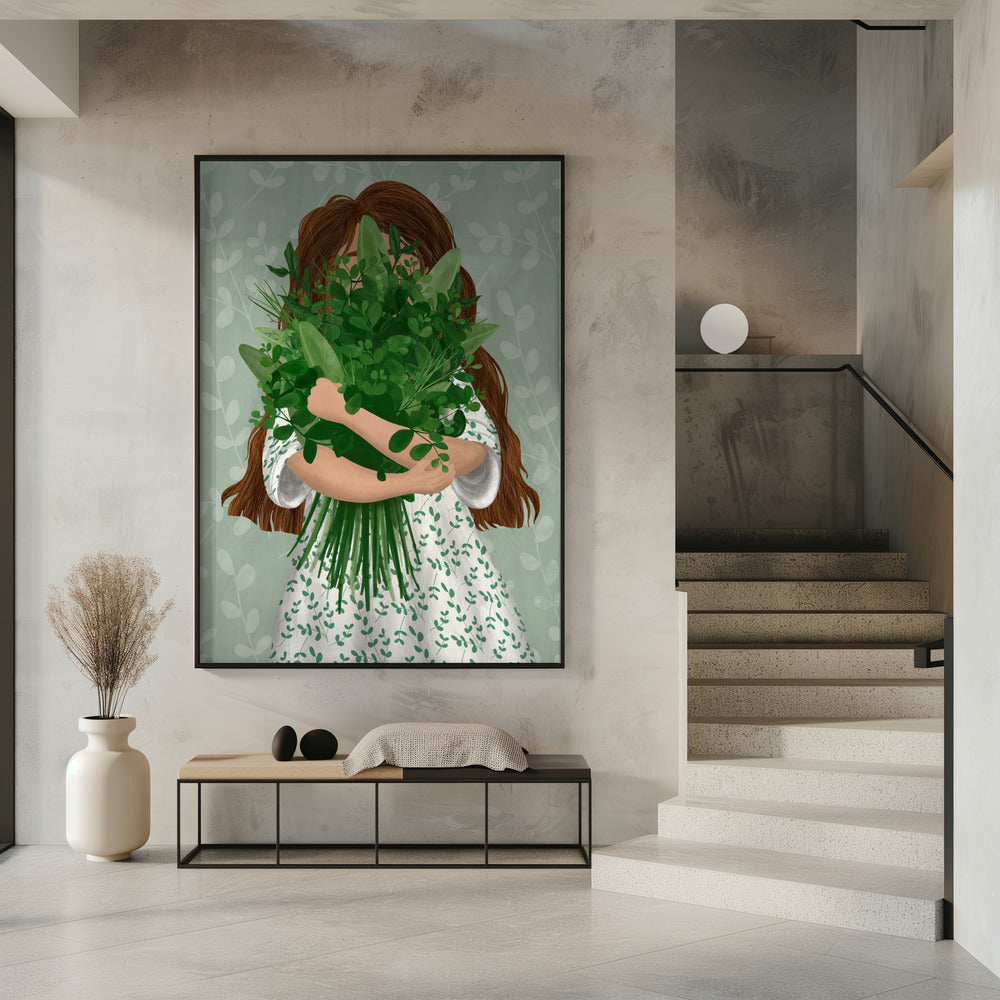 Girl with posy | Poster
