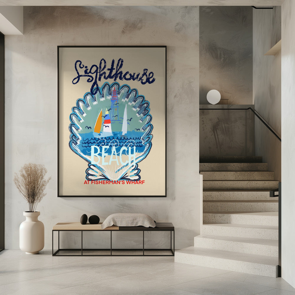 Leuchtturm Strand Poster | Poster