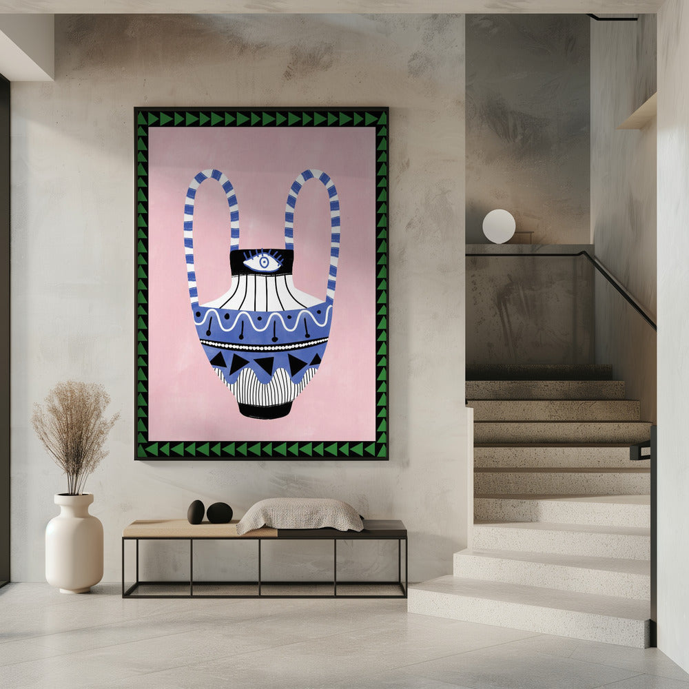 Bunte geometrische Vase | Poster
