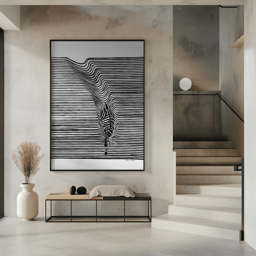 Zebra im Gras | Poster