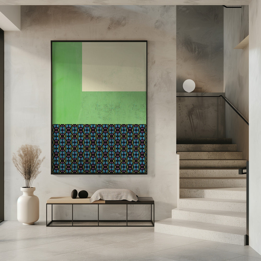 Pastellgrüne und Nyonya-Mustercollage | Poster
