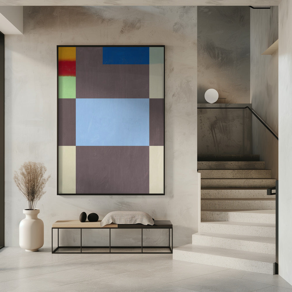 Geometrische Formen mit einer gedämpften Farbpalette aus Grau | Poster