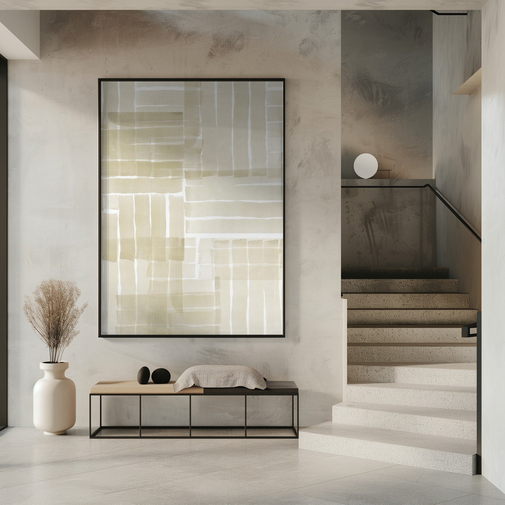 Neutrales Tangle Grid 3 | Poster