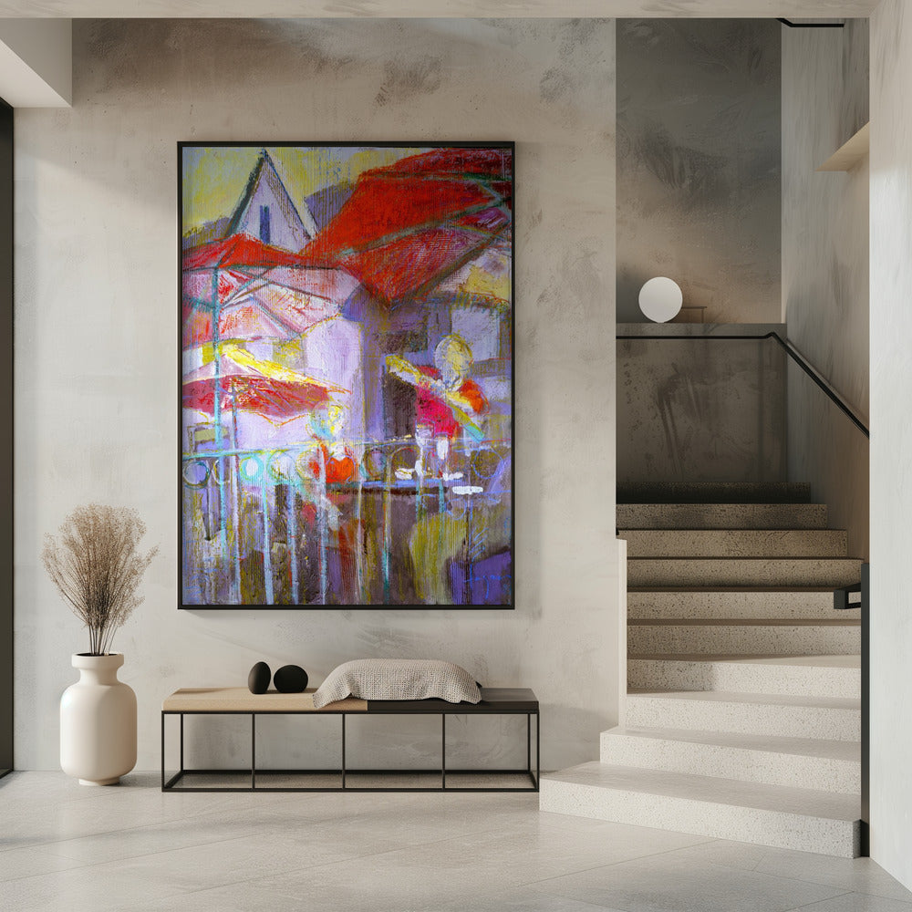 Rote Regenschirme | Poster