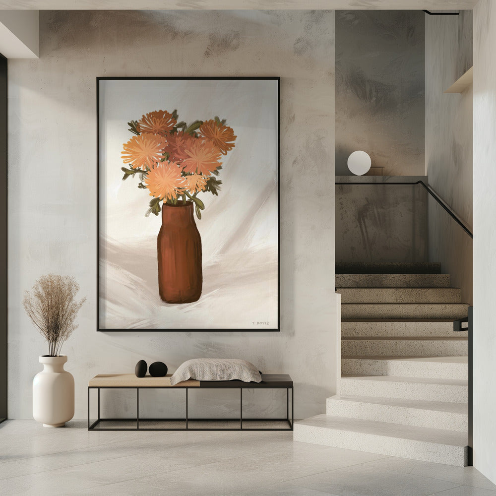 Vase of Flowers in Peach | Poster