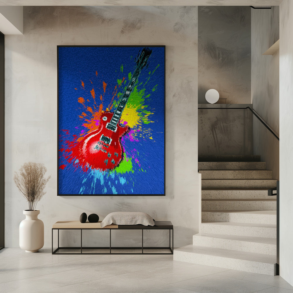 Pop-Art-Explosion mit E-Gitarre | Poster