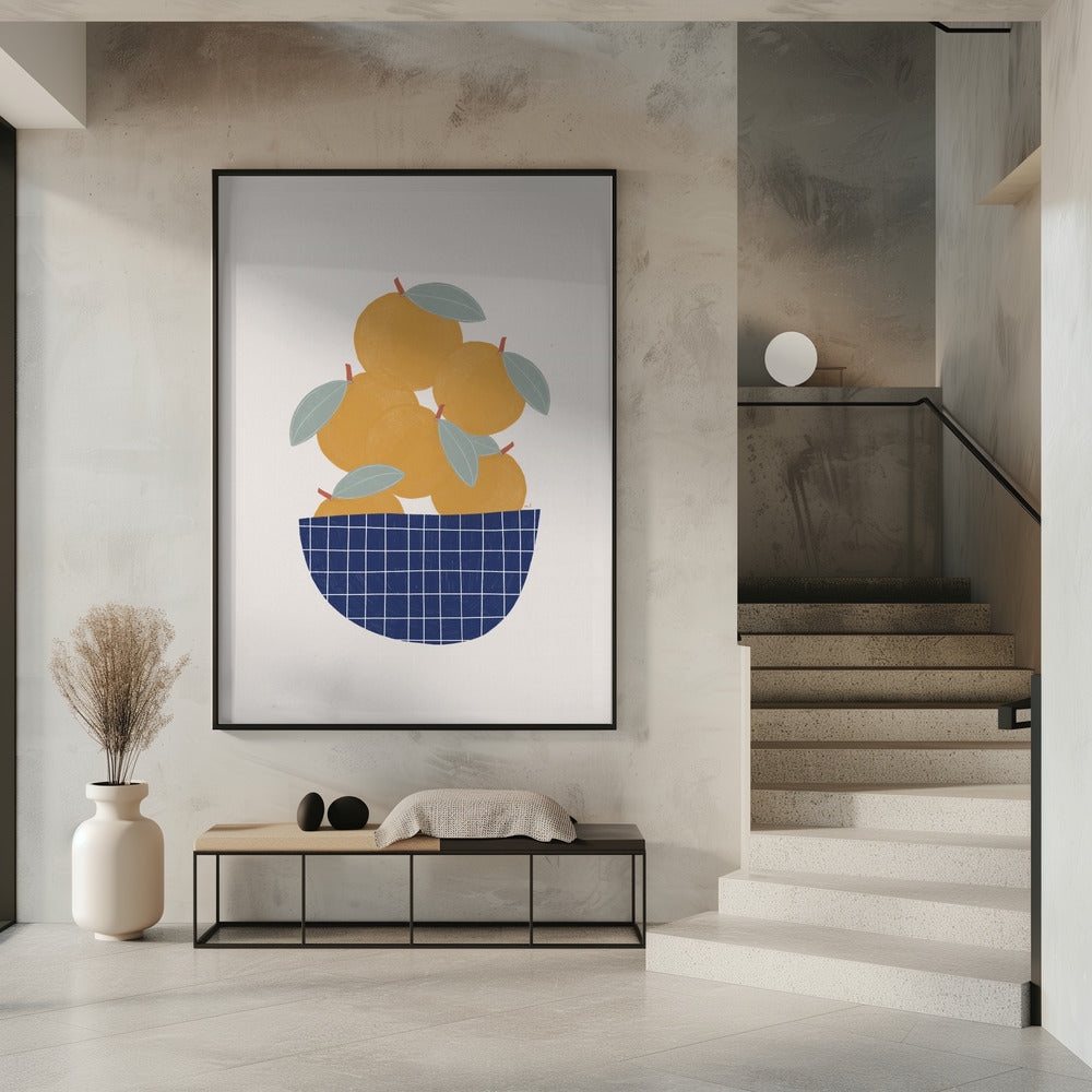 Schale mit Orangen | Poster