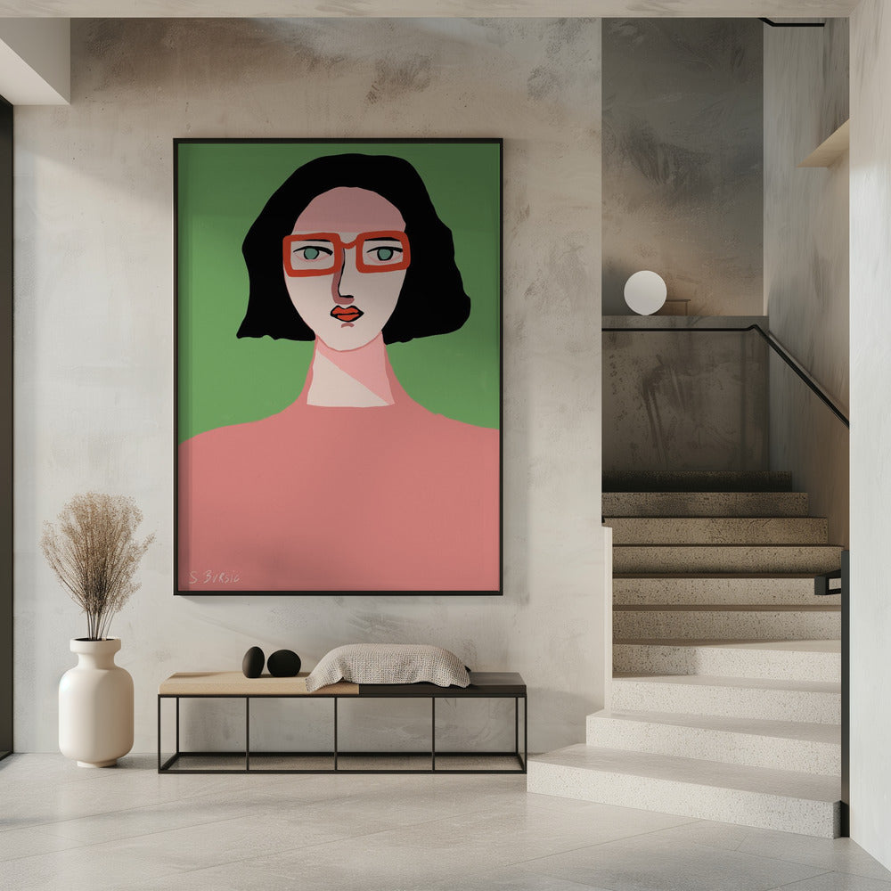 Dame mit roter Brille | Poster