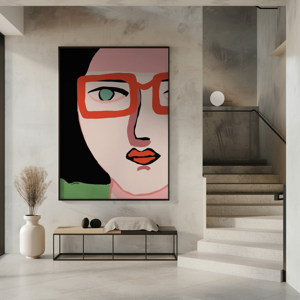 Dame mit roter Brille | Poster