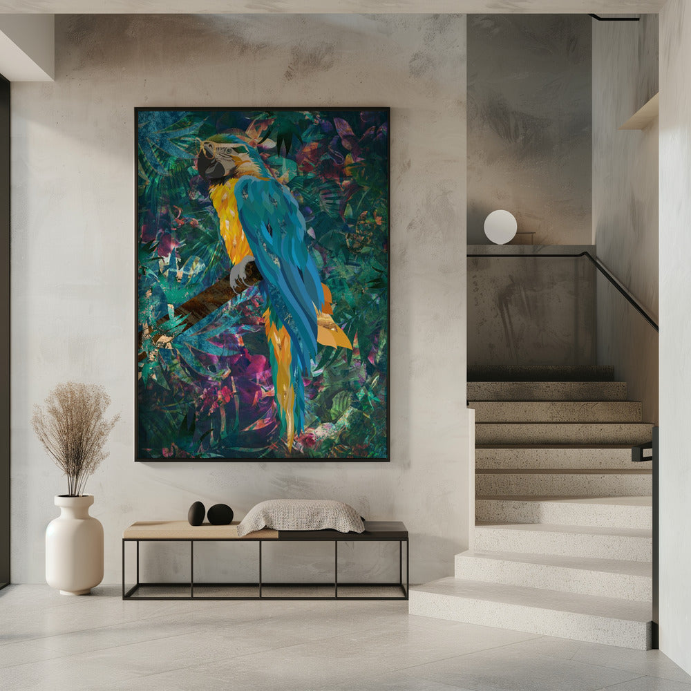Tropischer Blumendschungel – Ara | Poster